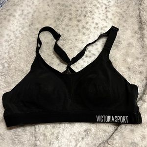 Black Victoria Sport Mesh Sports Bra